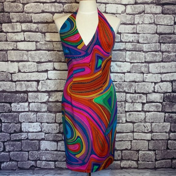 David Meister Dresses & Skirts - David Meister Halter Silk Dress Size 6